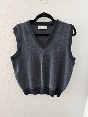 Countess Mara Vintage Dark Charcoal/Blue  Knit Sweater Vest
